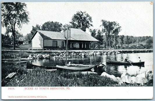 NORTH BRIDGTON ME SCENE ANTIQUE POSTCARD