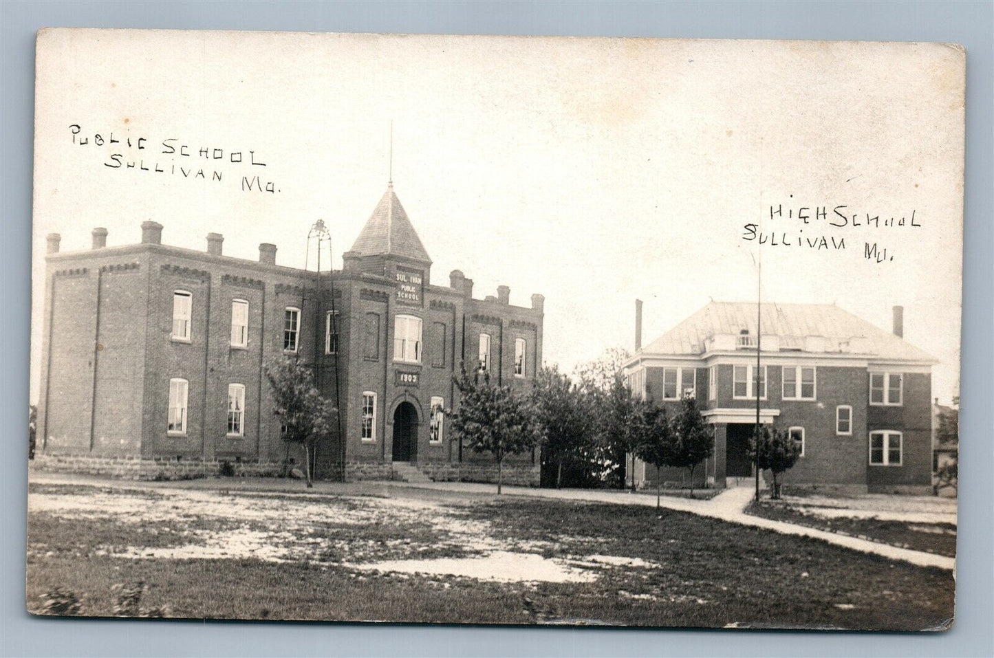 SULLIVAN MO PUBLIC & HIGH SHOOL ANTIQUE REAL PHOTO POSTCARD RPPC