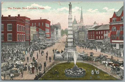 NEW LONDON CT THE PARADE ANTIQUE POSTCARD