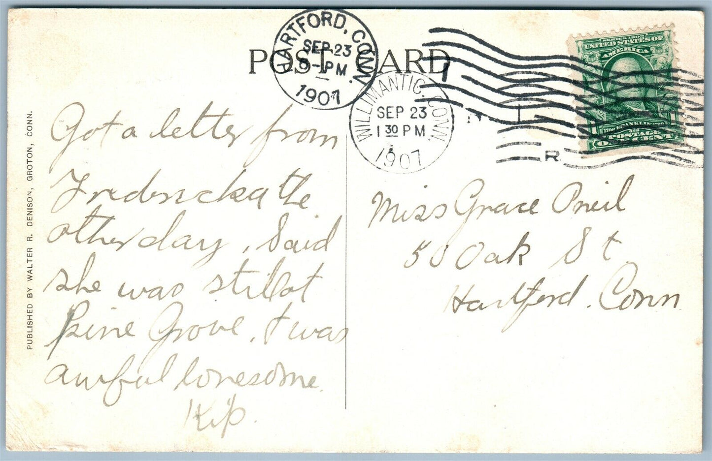 GOLDEN SPUR PARK on NEW LONDON EAST LYME ST. RAILWAY CT ANTIQUE POSTCARD