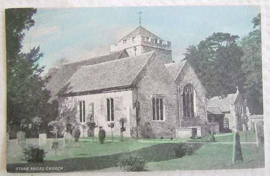 ANTIQUE POSTCARD STOKE POGES CHURCH ST.GILES & ST.ANDREW'S ENGLAND UK