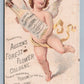 OSWEGO NY ANTIQUE VICTORIAN TRADE CARD FLOWER COLOGNE ADVERTISING