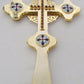 GREEK RUSSIAN ORTHODOX CHURCH BLESSING CROSS CRUCIFIX brass enamel