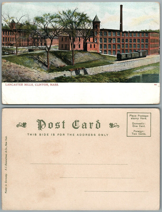 CLINTON MA LANCASTER MILLS UNDIVIDED ANTIQUE POSTCARD