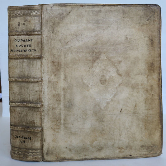 1706 ROMAN NUMISMATICS antique VELLUM BINDING ILLUSTRATED 121 ENGRAVINGS