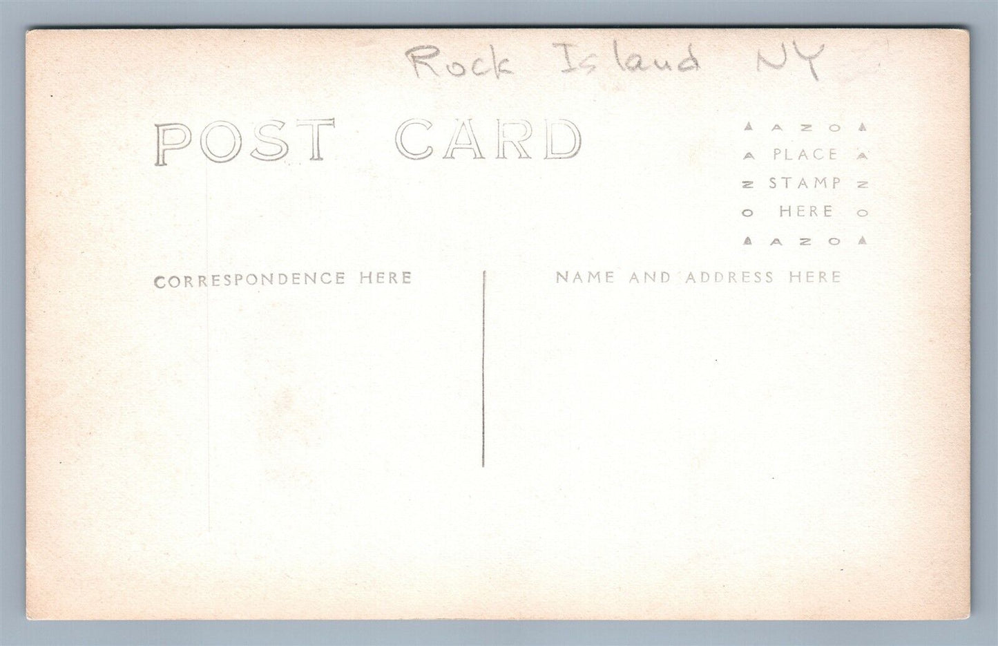 ROCK ISLAND NY LIGHT HOUSE ANTIQUE REAL PHOTO POSTCARD RPPC