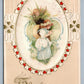 TO MY VALENTINE EMBOSSED ANTIQUE POSTCARD KIDS PRINTED ON SILK