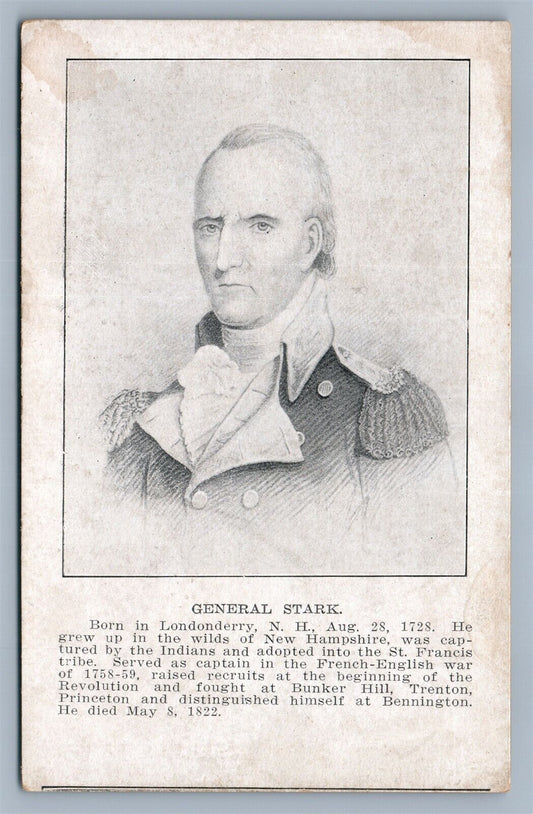GENERAL STARK ANTIQUE POSTCARD