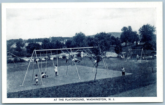 WASHINGTON NJ AT THE PLAYGROUND ANTIQUE POSTCARD