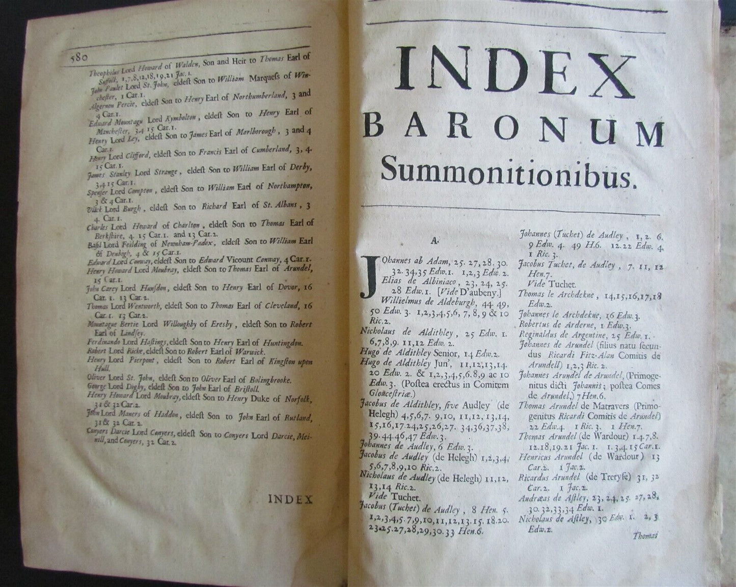 1685 SUMMONS of NOBILITY to PARLIAMENTS by William Dugdale antique London