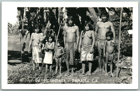 DARIEN INDIANS PANAMA VINTAGE REAL PHOTO POSTCARD RPPC