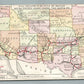 SANTA FE RAILROAD MAP ANTIQUE POSTCARD FROM CHICAGO TO GULF OF MEXICO