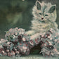 CINDERELLA'S SLIPER PLAYING CAT ANTIQUE POSTCARD by TUCK