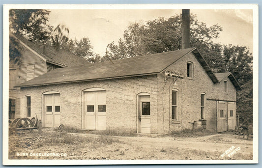 BURR OAK ELECTRIC CO. MI ANTIQUE REAL PHOTO POSTCARD RPPC