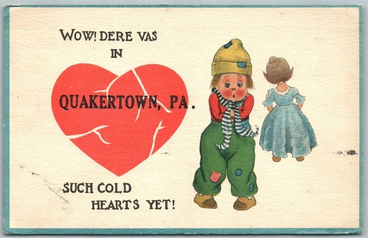QUAKERTOWN PA BUCKS COUNTY 1920 ANTIQUE POSTCARD