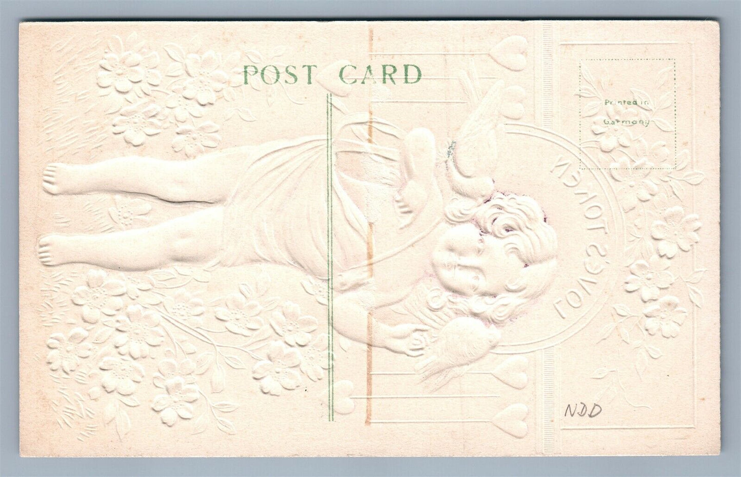 VALENTINE EMBOSSED ANTIQUE POSTCARD LOVE'S TOKEN