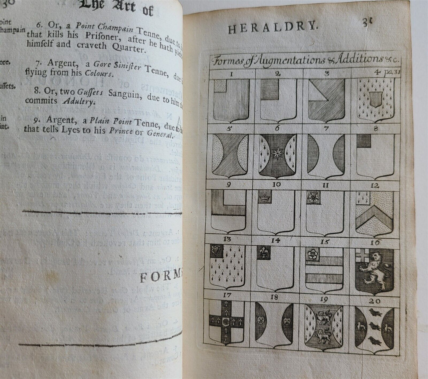 1730 ART of HERALDRY antique in ENGLISH illustrated