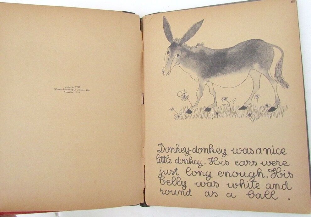 VINTAGE RARE 1933 DONKEY DONKEY AMERICAN ILLUSTRATED CHILDRENS BOOK 1st EDITION