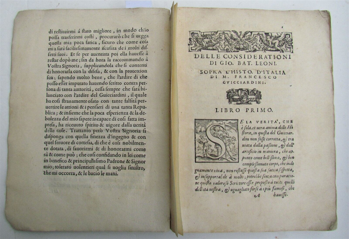 1583 ITALIAN HISTORY by LEONI Giovanni Battista antique 16th CENTURY