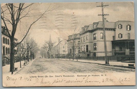 NEWBURGH on HUDSON NY LIBERTY STREET ANTIQUE POSTCARD