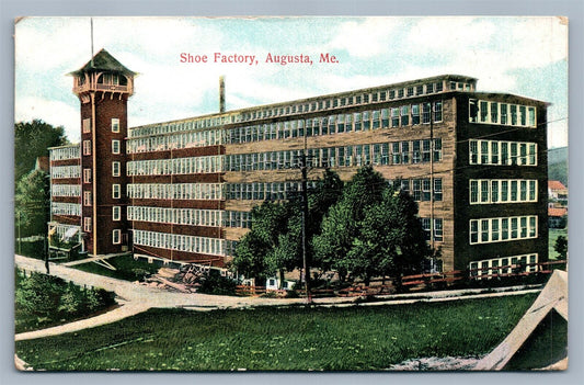 AUGUSTA ME SHOE FACTORY ANTIQUE POSTCARD
