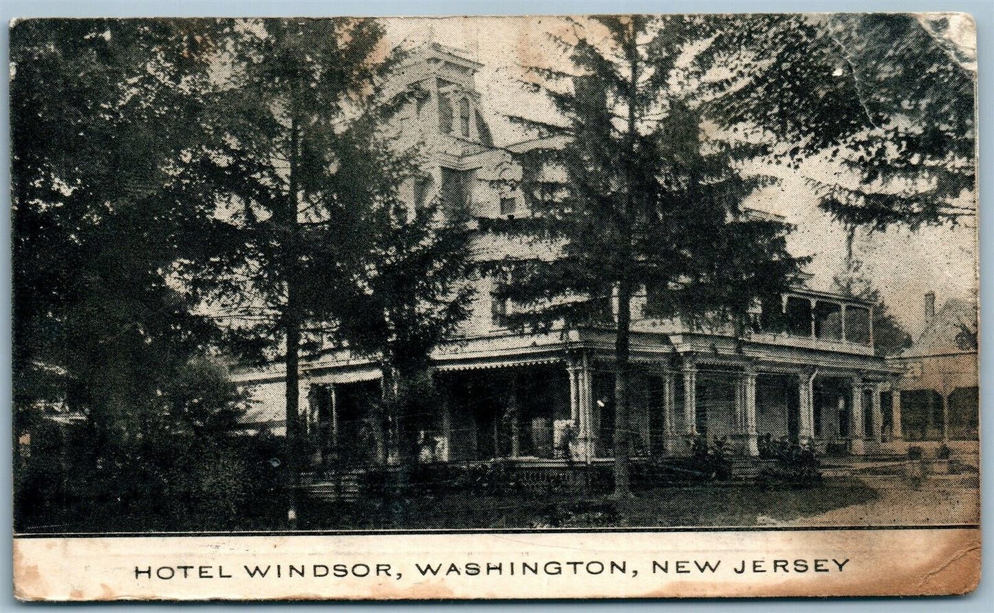 WASHINGTON NJ HOTEL WINDSOR ANTIQUE ADVERTISING TRADE CARD