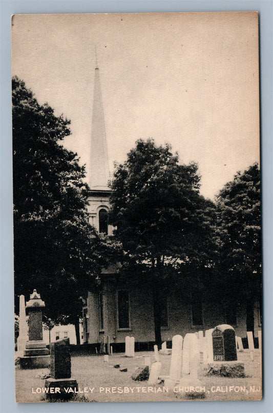CALIFON NJ LOWER VALLEY PRESBYTERIAN CHURCH & CEMETERY VINTAGE POSTCARD