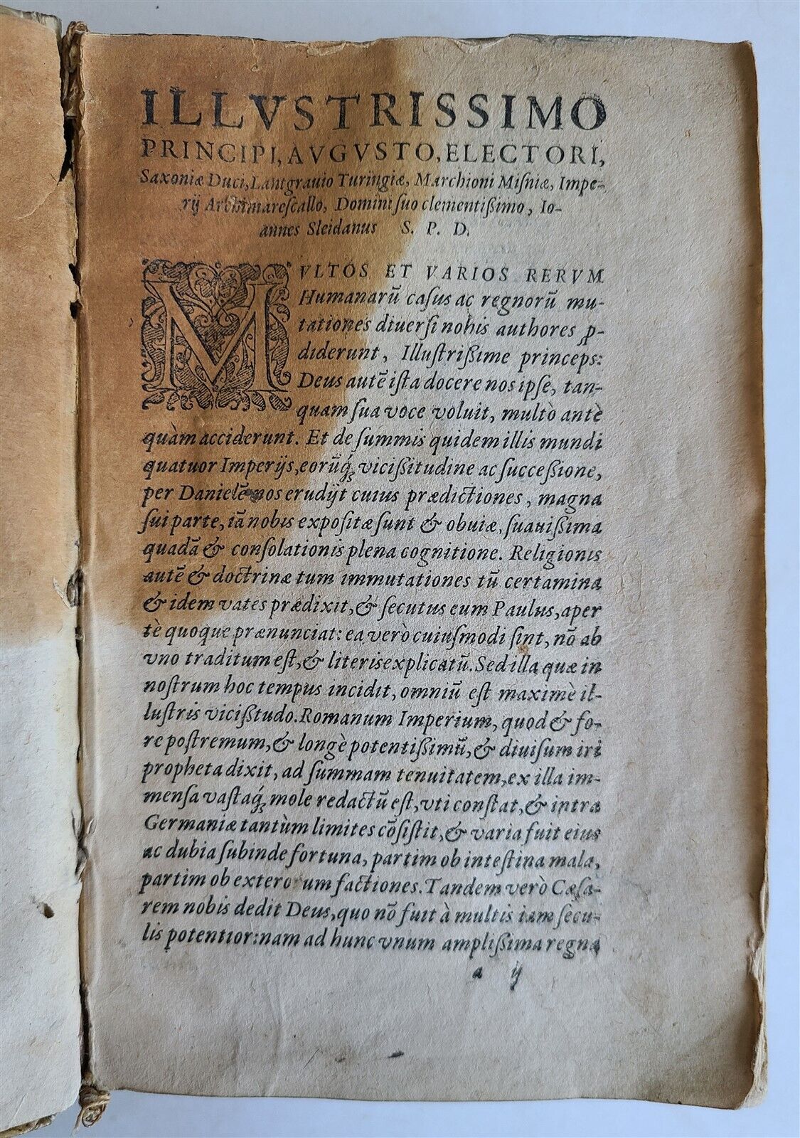 1559 IOANNIS SLEIDANI COMMENTARIORUM de STATU RELIGIONIS & REPUBLICAE antique