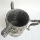 UNIQUE ANTIQUE TROPHY 3 HANDLES WOOD & SILVERPLATED VESSEL w/ SERPENTS DESIGN