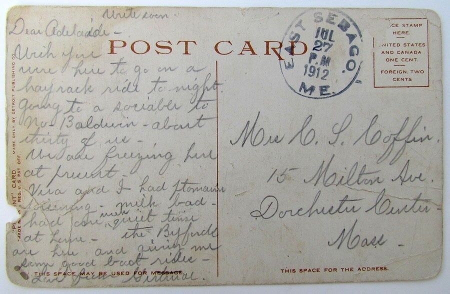 VINTAGE 1912 POSTCARD UNION STATION POTLAND ME railroad railway depot