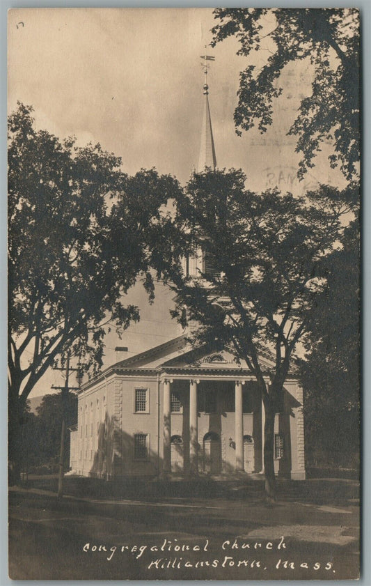 WILLIAMSTON MA CONGREGATIONAL CHURCH ANTIQUE REAL PHOTO POSTCARD RPPC