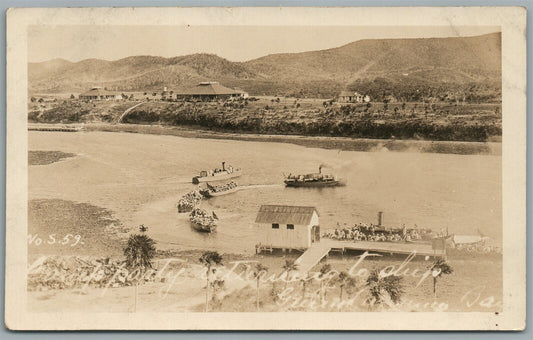 SAILORS RETURN TO SHIP VINTAGE REAL PHOTO POSTCARD RPPC