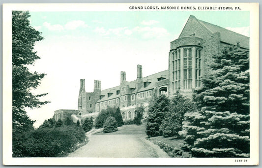 ELIZABETHTOWN PA GRAND LODGE MASONIC HOME ANTIQUE POSTCARD