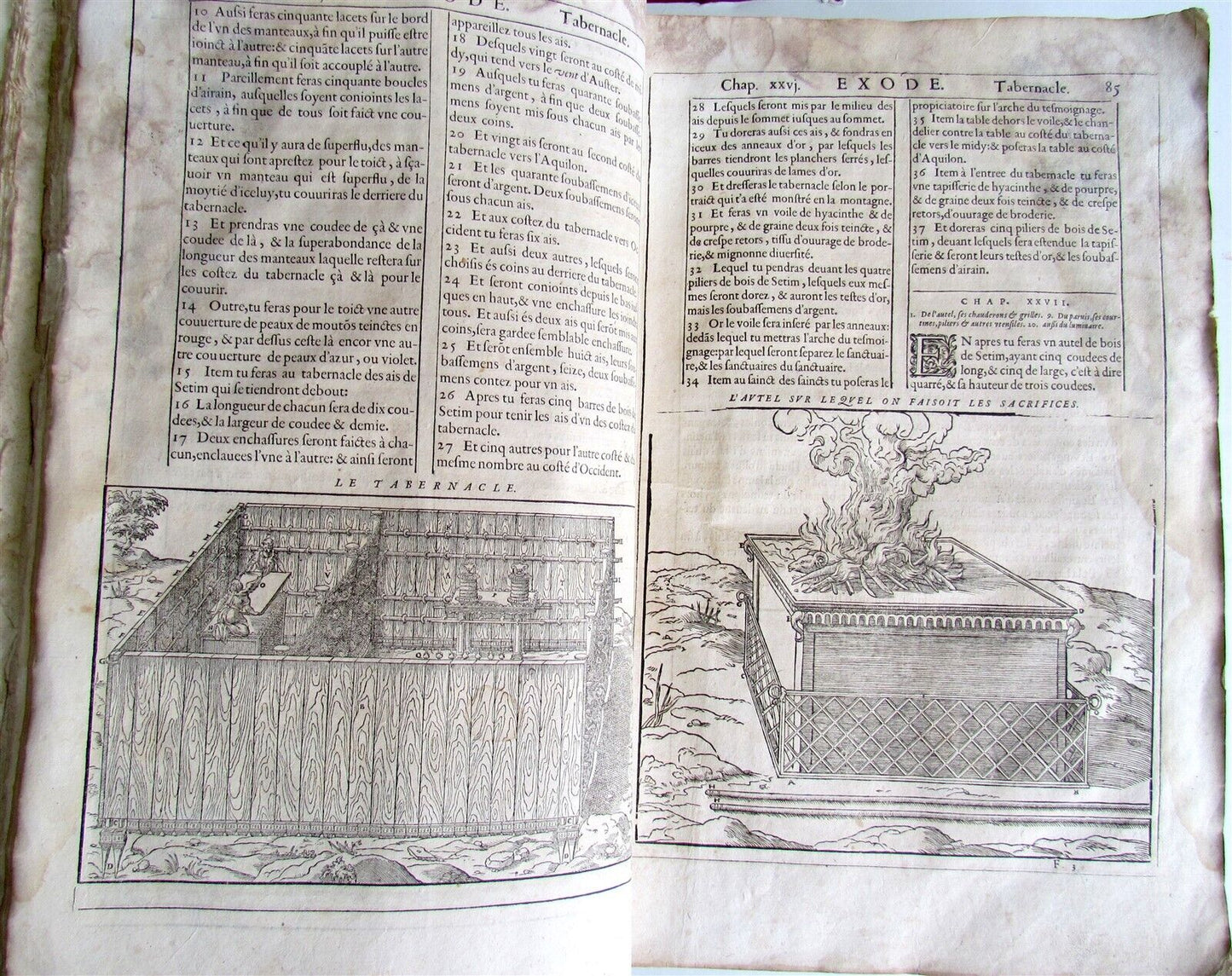 1585 LEUVEN BIBLE illustrated MASSIVE FOLIO antique in FRENCH La Saincte Bible