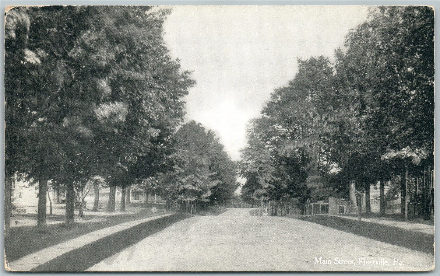 FLEETVILLE PA MAIN STREET 1918 ANTIQUE POSTCARD