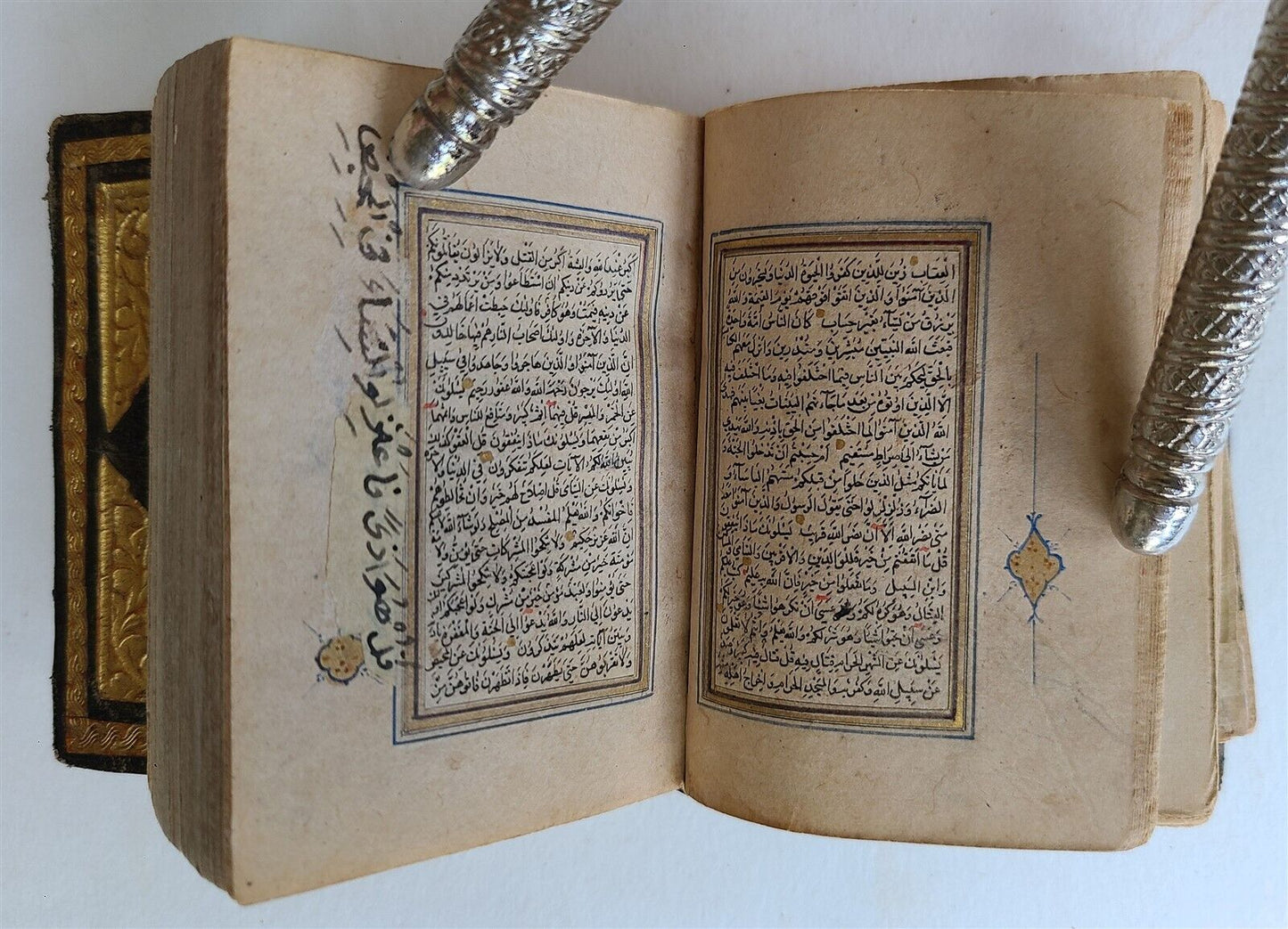 early 19th CENTURY MANUSCRIPT KORAN ISLAMIC antique ILLUMINATED small QURAN