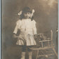 LITTLE GIRL w/ PLUSH TOY ANTIQUE REAL PHOTO POSTCARD RPPC