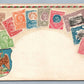 MEXICAN STAMPS EMBOSSED ANTIQUE POSTCARD MEXICO