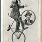 BICYCLE CIRCUS JACK SILVANO COMEDY CYCLIST ANTIQUE POSTCARD