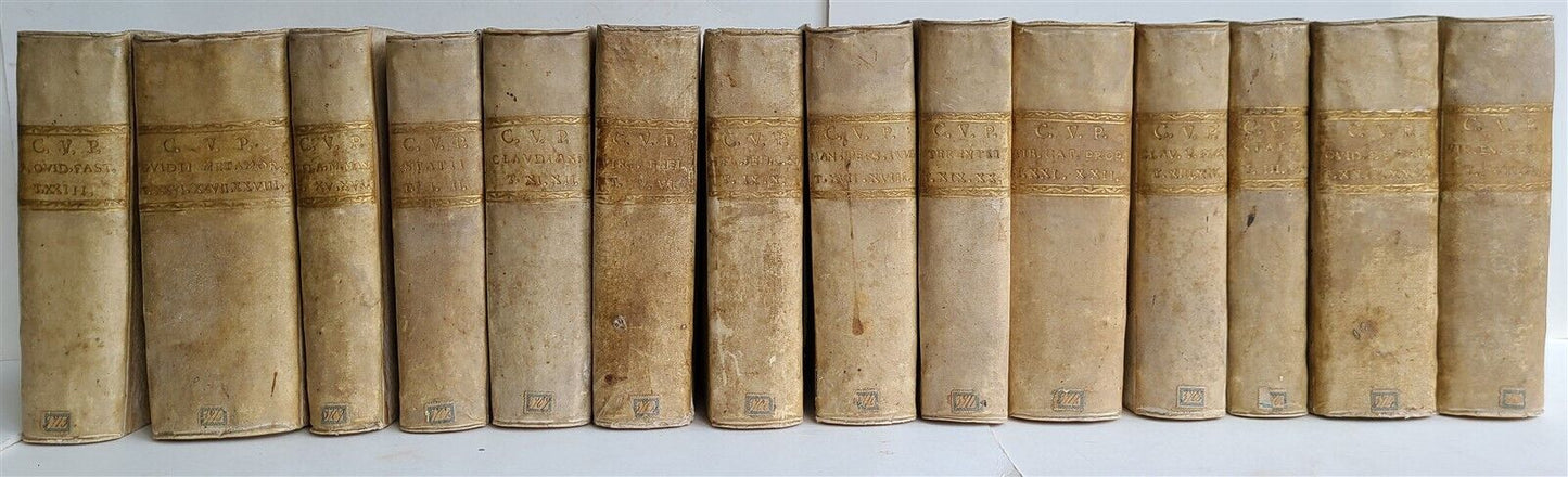 1731-1749 CLASSIC LATIN POETRY 14 vols CORPUS OMNIUM VETERUM POETARUM antique