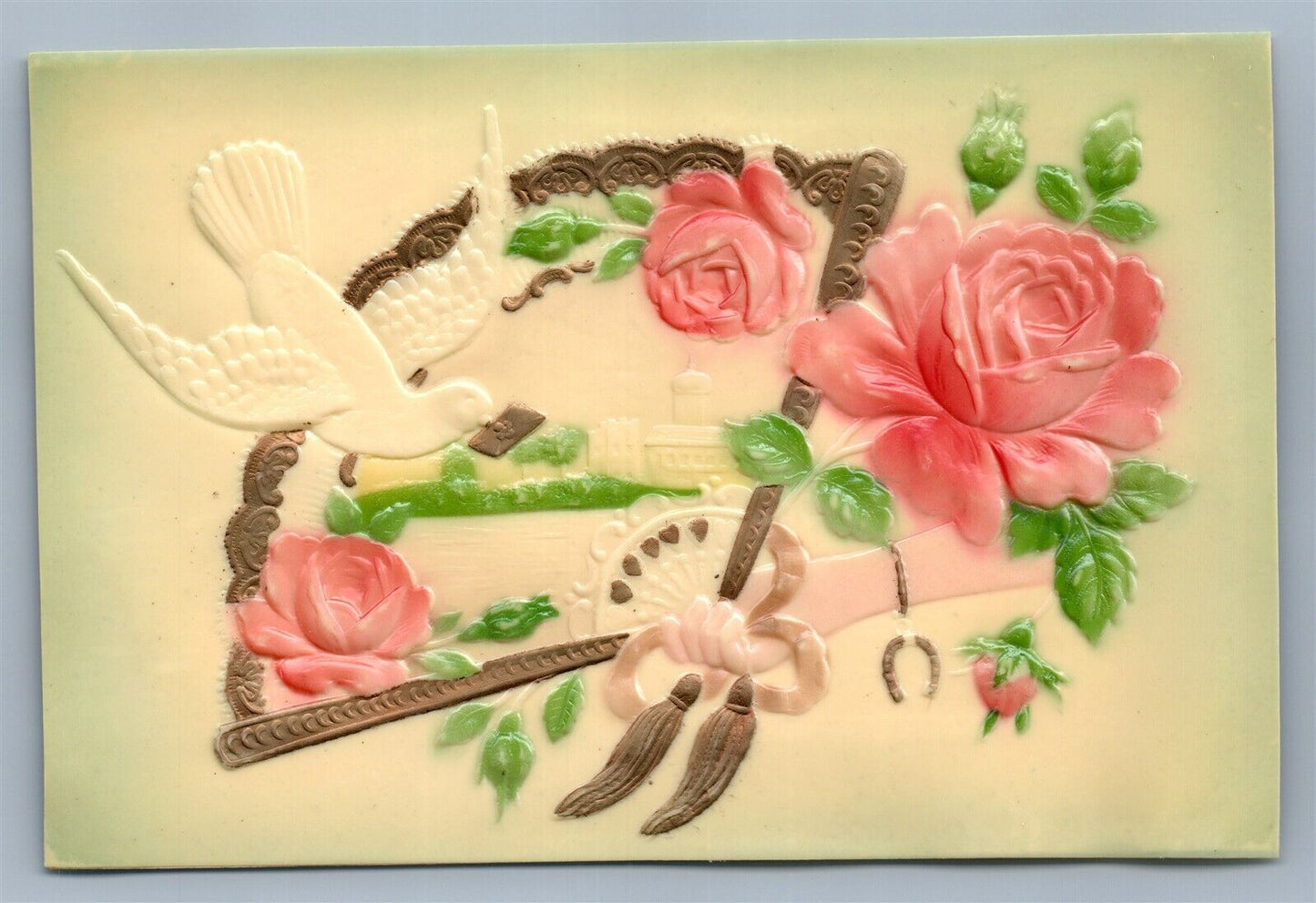 VALENTINE ANTIQUE POSTCARD on CELLULOID