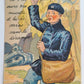 FRENCH ANTIQUE COMIC POSTCARD MAILMAN w/ TANK VERSAILLES FOLDING MINIATURE VIEWS