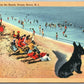OCEAN GROVE N.J. with MY PALS ON THE BEACH 1942 VINTAGE POSTCARD