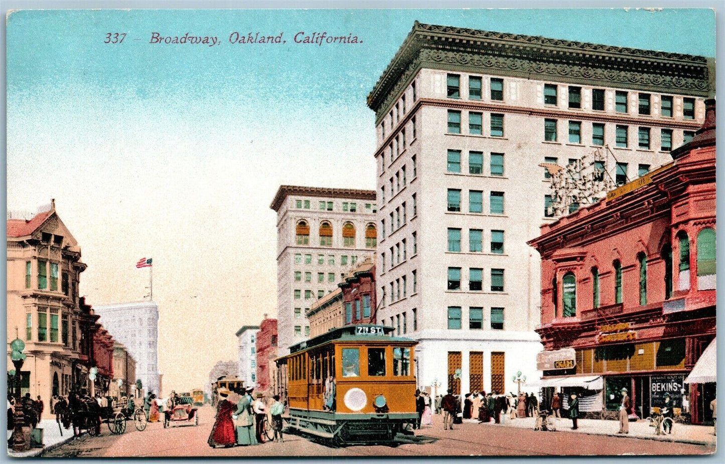 OAKLAND CA BROADWAY ANTIQUE POSTCARD