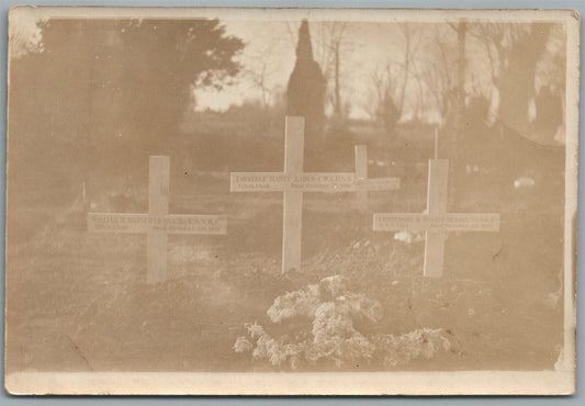 USS UTAH WWI ERA MILITARY CEMETERY ANTIQUE REAL PHOTO POSTCARD RPPC