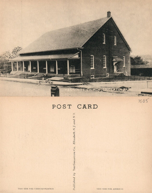 SOUDERTON PA MENNONITE CHURCH VINTAGE POSTCARD