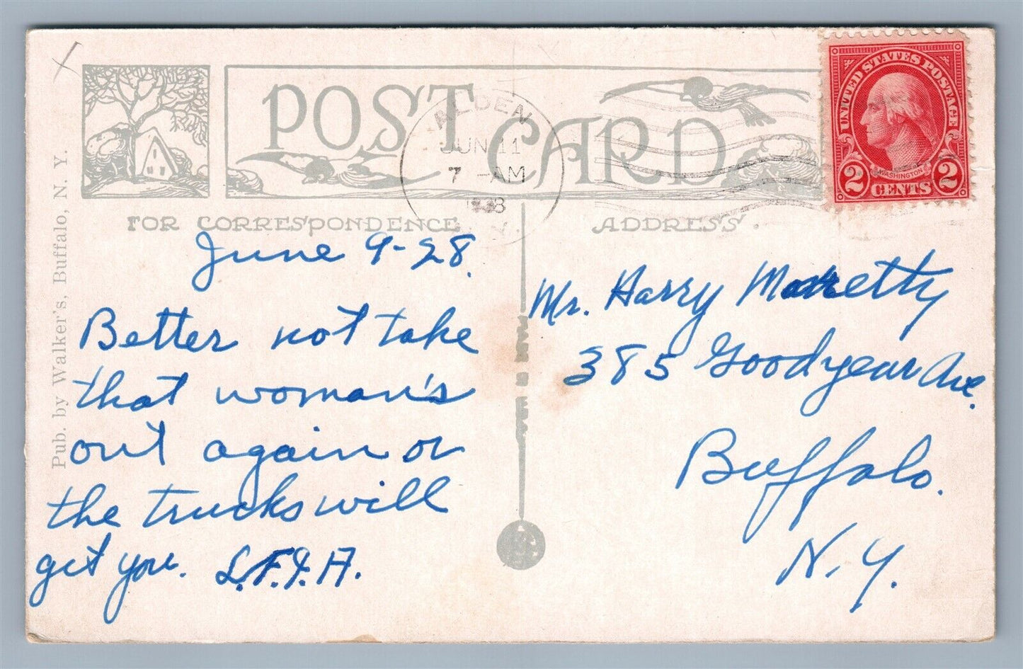 ALDEN NY HIGH SCHOOL 1938 VINTAGE POSTCARD