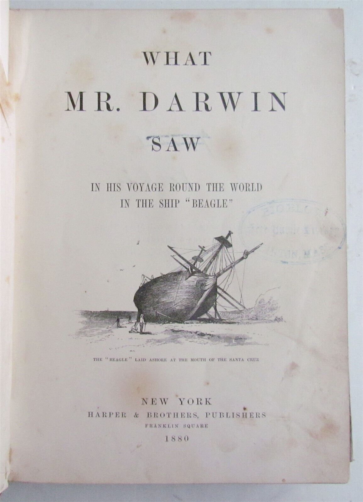 1880 WHAT MR. DARWIN SAW IN HIS VOYAGE ROUND THE WORLD IN SHIP BEAGLE ANTIQUE