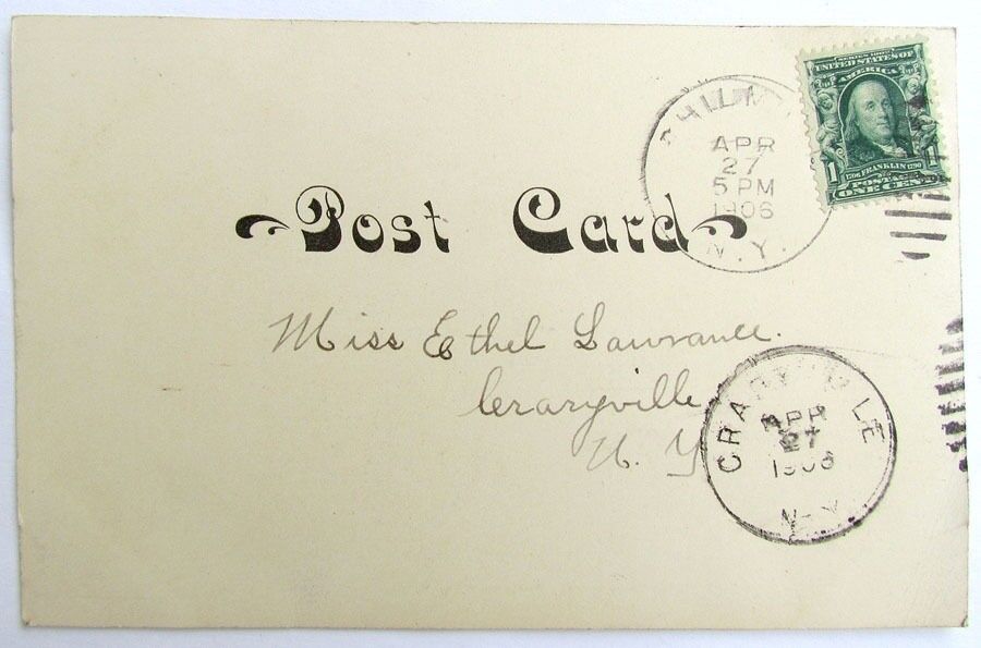 1906 ANTIQUE UNDIVIDED POSTCARD - M.E. CHURCH & PARSONAGE PHILMONT N.Y.