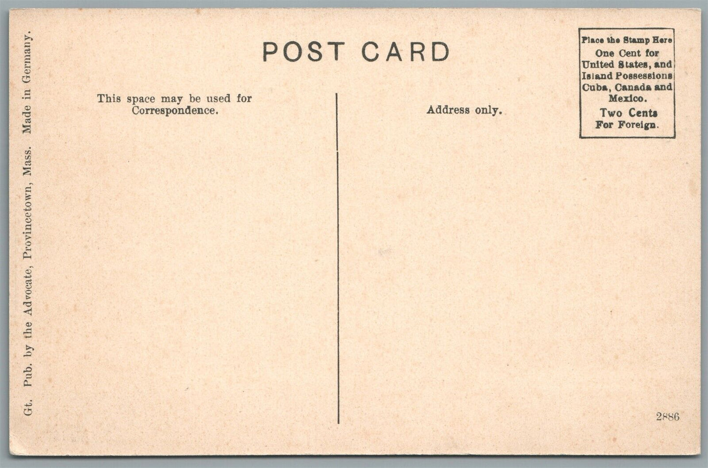 PROVINCETOWN MA KENDALL LANE ANTIQUE POSTCARD
